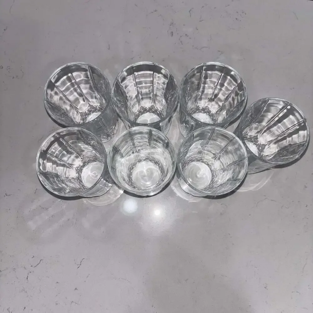 Vintage Vertical Cut Heavy Crystal Panel Highball Glass Tumblers (7)